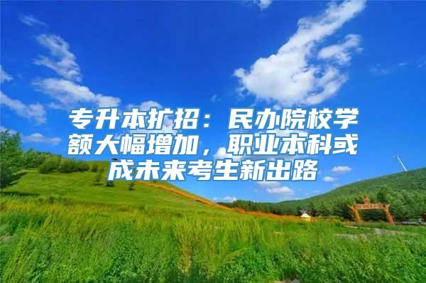 专升本扩招：民办院校学额大幅增加，职业本科或成未来考生新出路