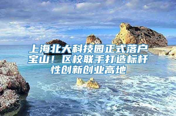 上海北大科技园正式落户宝山！区校联手打造标杆性创新创业高地