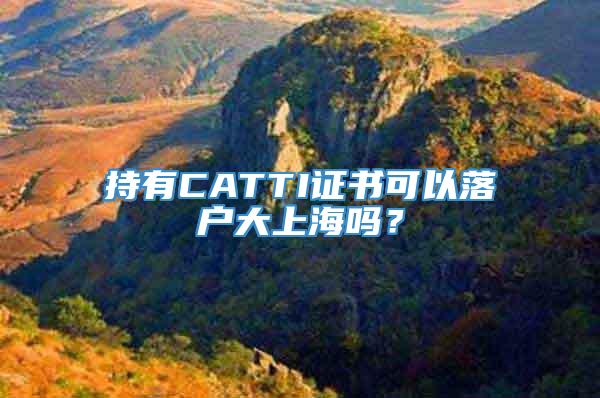 持有CATTI证书可以落户大上海吗？