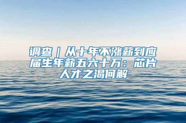 调查｜从十年不涨薪到应届生年薪五六十万：芯片人才之渴何解