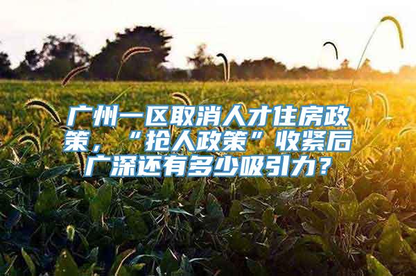 广州一区取消人才住房政策，“抢人政策”收紧后广深还有多少吸引力？