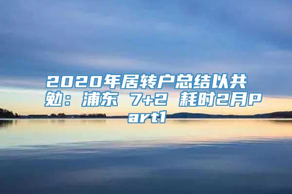 2020年居转户总结以共勉：浦东 7+2 耗时2月Part1