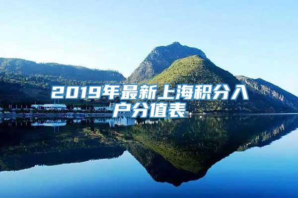 2019年最新上海积分入户分值表