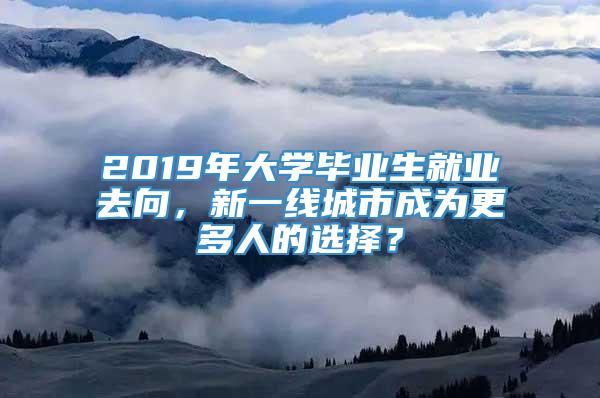 2019年大学毕业生就业去向，新一线城市成为更多人的选择？