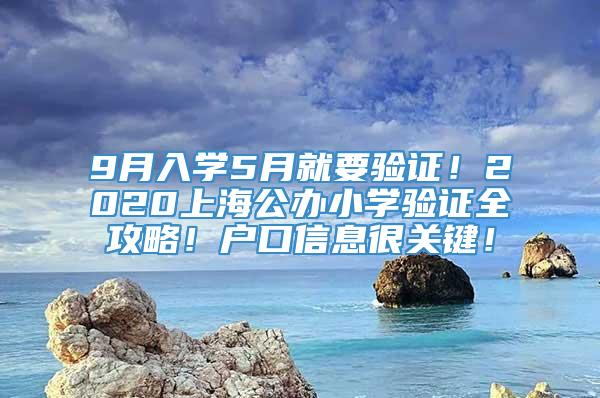 9月入学5月就要验证！2020上海公办小学验证全攻略！户口信息很关键！