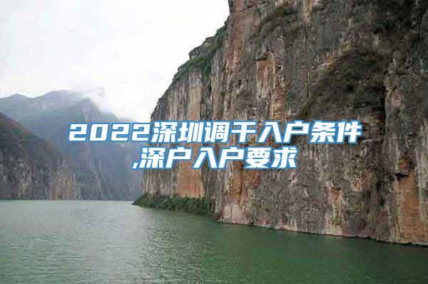 2022深圳调干入户条件,深户入户要求