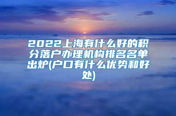 2022上海有什么好的积分落户办理机构排名名单出炉(户口有什么优势和好处)