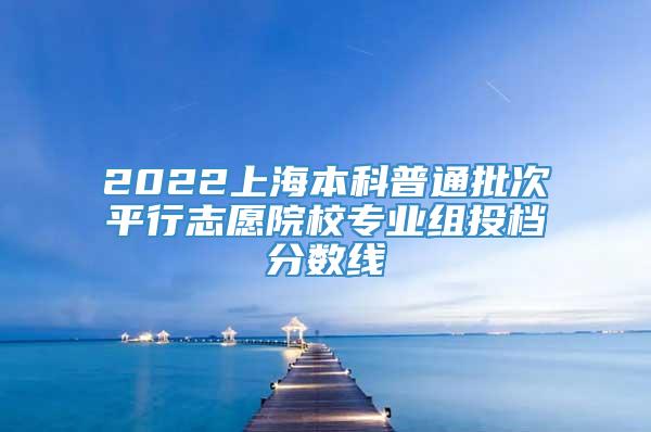 2022上海本科普通批次平行志愿院校专业组投档分数线