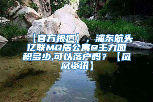 【官方报道】，浦东航头亿联MO居公寓@主力面积多少,可以落户吗？【凤凰资讯】