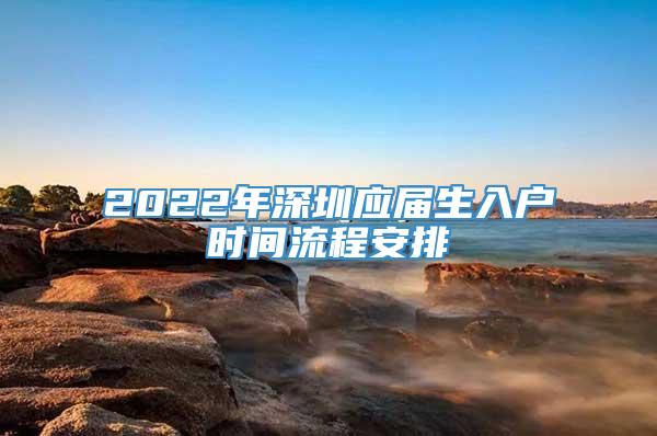 2022年深圳应届生入户时间流程安排