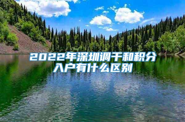 2022年深圳调干和积分入户有什么区别