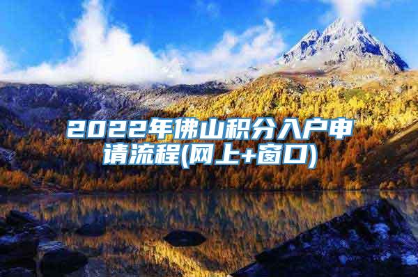 2022年佛山积分入户申请流程(网上+窗口)