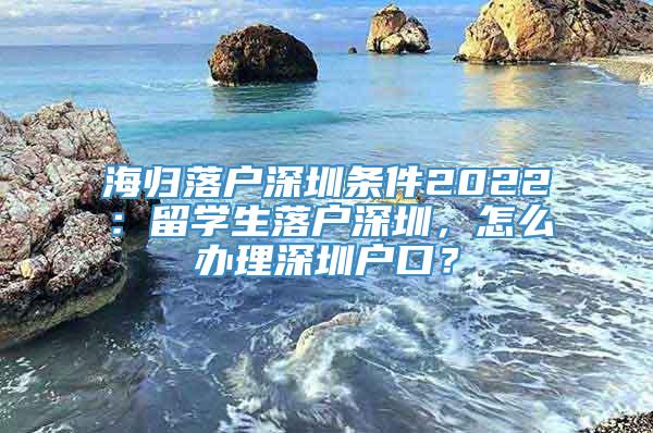 海归落户深圳条件2022：留学生落户深圳，怎么办理深圳户口？