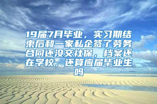 19届7月毕业，实习期结束后和一家私企签了劳务合同还没交社保，档案还在学校，还算应届毕业生吗