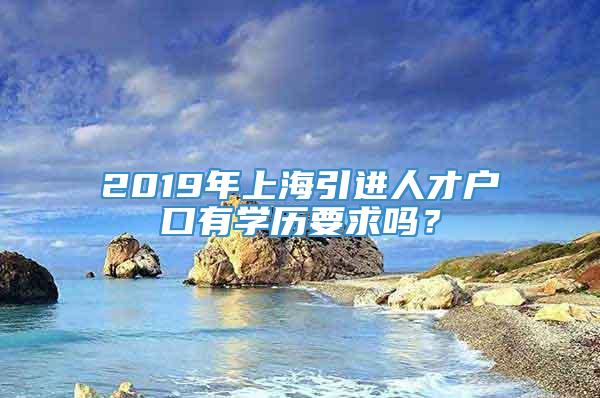 2019年上海引进人才户口有学历要求吗？