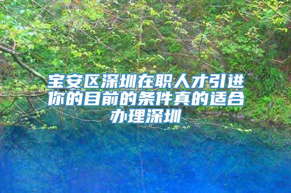 宝安区深圳在职人才引进你的目前的条件真的适合办理深圳