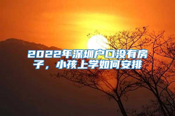 2022年深圳户口没有房子，小孩上学如何安排