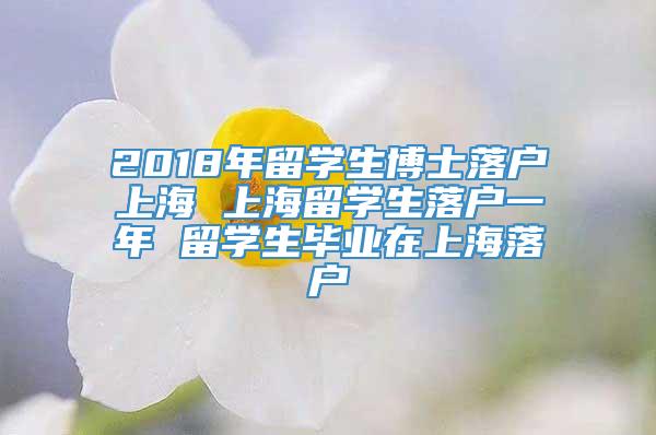 2018年留学生博士落户上海 上海留学生落户一年 留学生毕业在上海落户