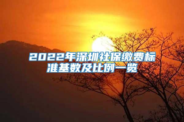 2022年深圳社保缴费标准基数及比例一览