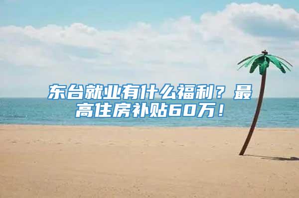 东台就业有什么福利？最高住房补贴60万！