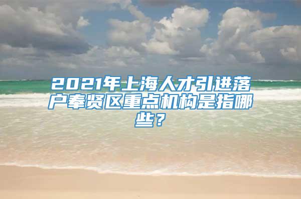 2021年上海人才引进落户奉贤区重点机构是指哪些？