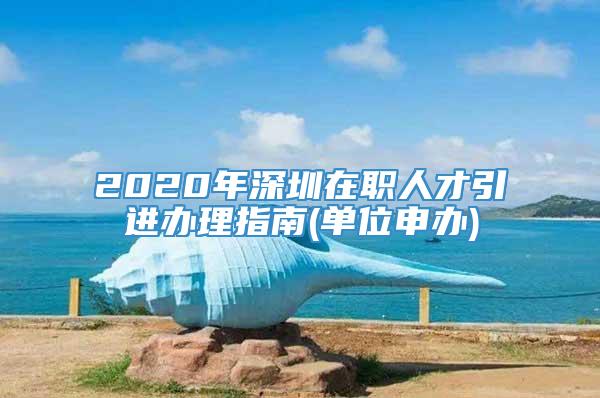 2020年深圳在职人才引进办理指南(单位申办)