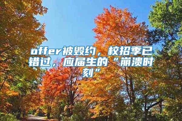 offer被毁约，校招季已错过，应届生的“崩溃时刻”