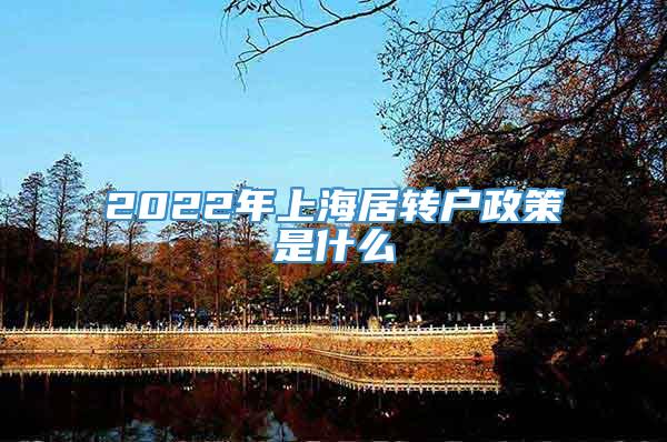 2022年上海居转户政策是什么