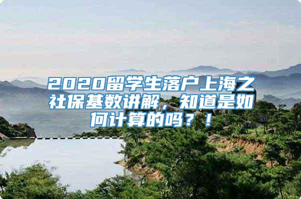 2020留学生落户上海之社保基数讲解，知道是如何计算的吗？！