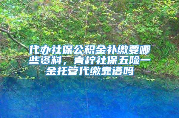 代办社保公积金补缴要哪些资料，青柠社保五险一金托管代缴靠谱吗