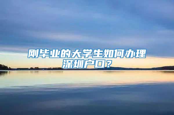 刚毕业的大学生如何办理深圳户口？