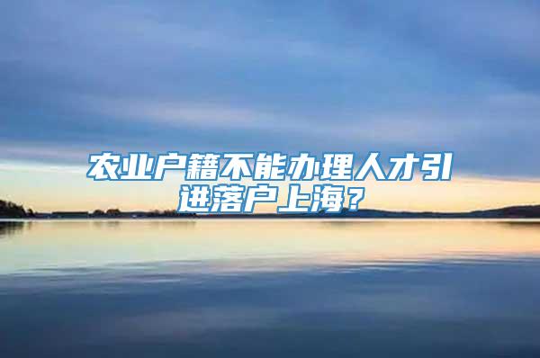 农业户籍不能办理人才引进落户上海？