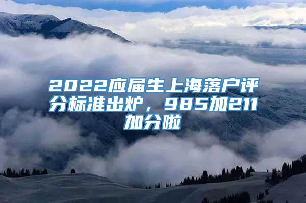 2022应届生上海落户评分标准出炉，985加211加分啦