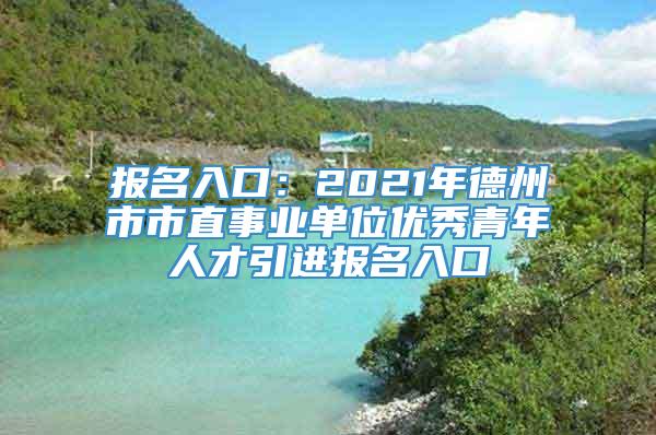 报名入口：2021年德州市市直事业单位优秀青年人才引进报名入口