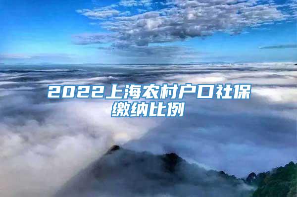 2022上海农村户口社保缴纳比例