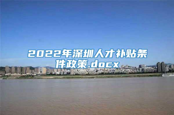 2022年深圳人才补贴条件政策.docx