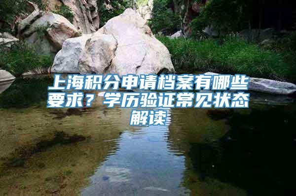 上海积分申请档案有哪些要求？学历验证常见状态解读