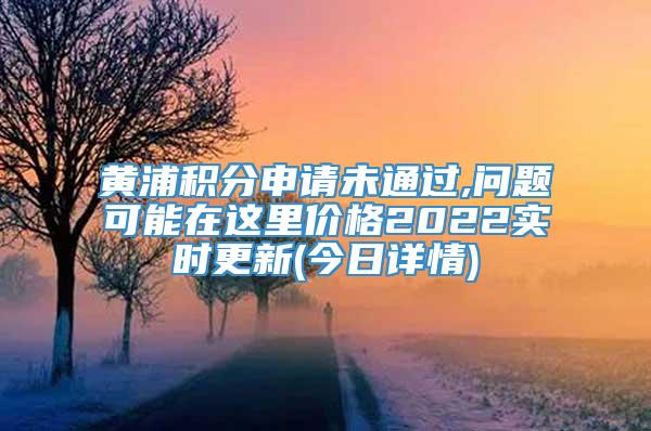 黄浦积分申请未通过,问题可能在这里价格2022实时更新(今日详情)