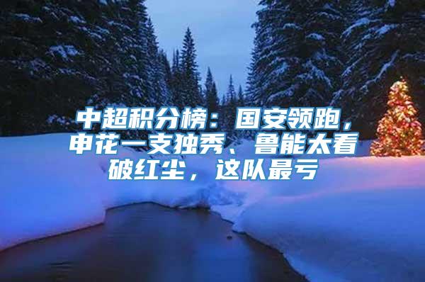 中超积分榜：国安领跑，申花一支独秀、鲁能太看破红尘，这队最亏