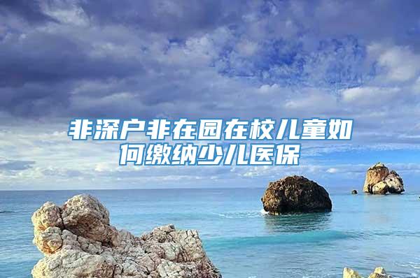 非深户非在园在校儿童如何缴纳少儿医保