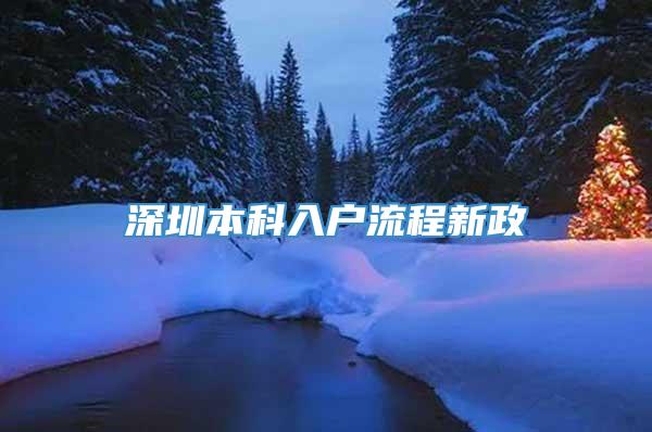 深圳本科入户流程新政