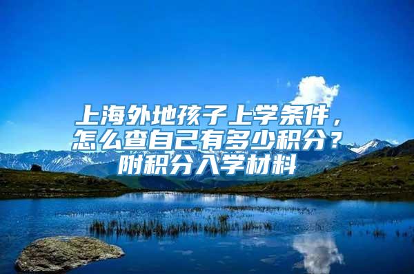 上海外地孩子上学条件，怎么查自己有多少积分？附积分入学材料