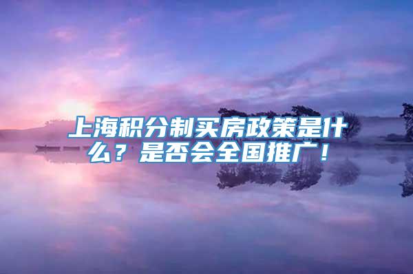 上海积分制买房政策是什么？是否会全国推广！