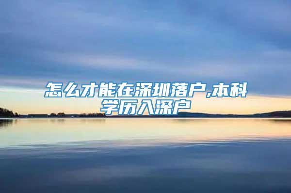 怎么才能在深圳落户,本科学历入深户