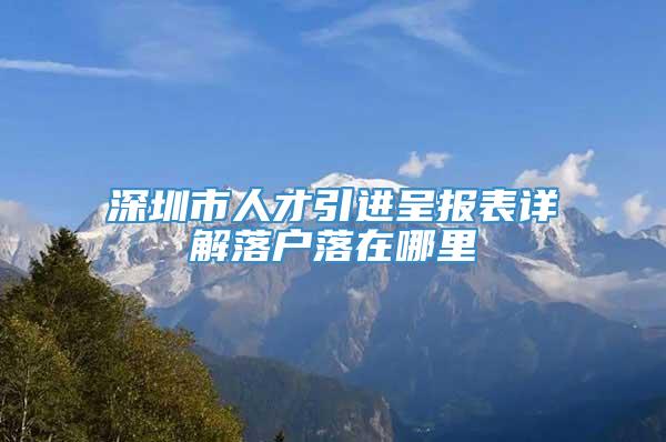 深圳市人才引进呈报表详解落户落在哪里