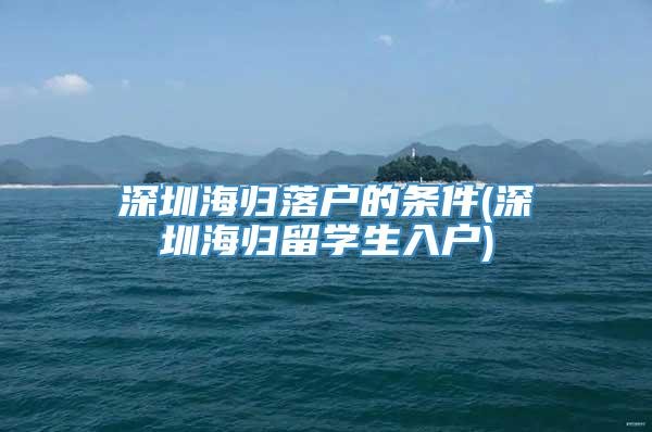 深圳海归落户的条件(深圳海归留学生入户)