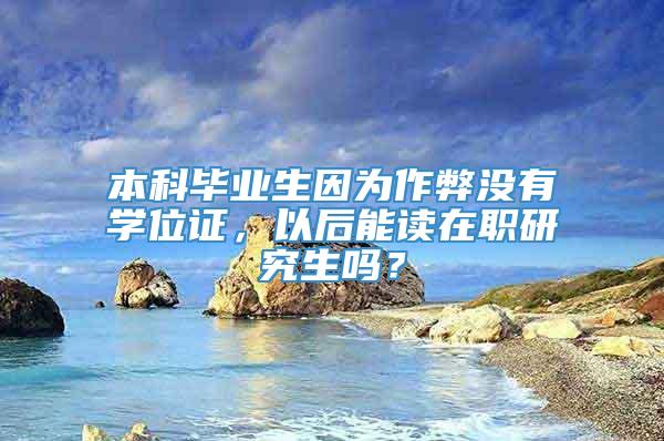 本科毕业生因为作弊没有学位证，以后能读在职研究生吗？