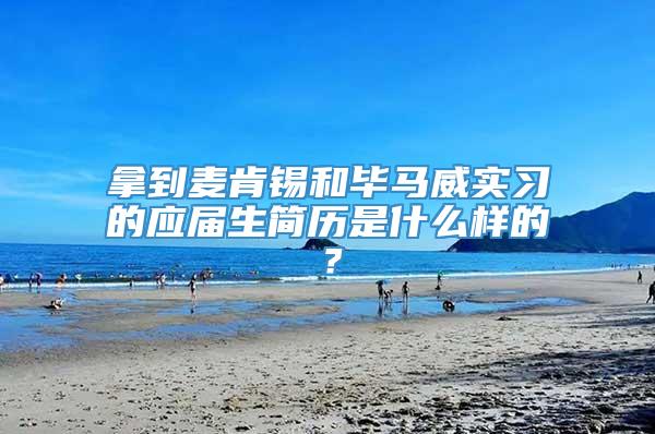 拿到麦肯锡和毕马威实习的应届生简历是什么样的？