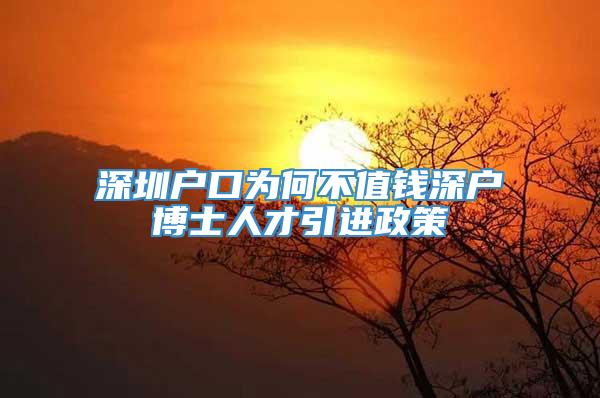 深圳户口为何不值钱深户博士人才引进政策