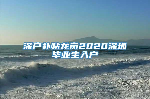 深户补贴龙岗2020深圳毕业生入户